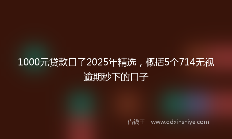 1000元贷款口子2025年精选，概括5个714无视逾期秒下的口子
