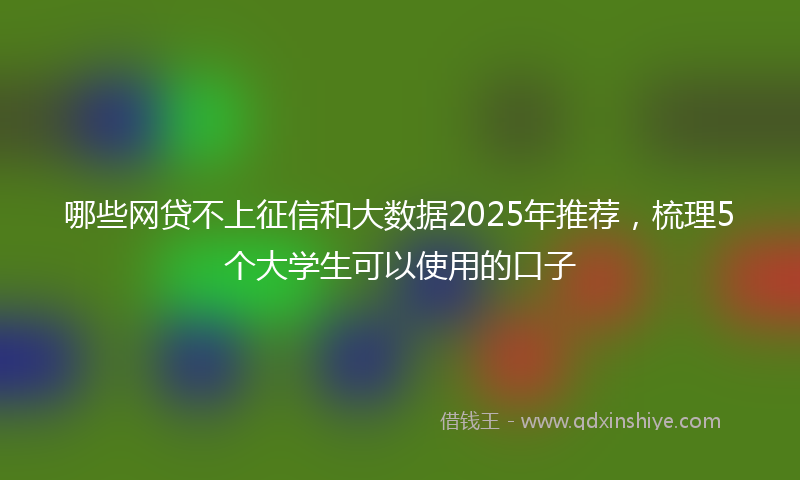 哪些网贷不上征信和大数据2025年推荐，梳理5个大学生可以使用的口子