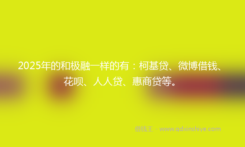 2025年的和极融一样的有：柯基贷、微博借钱、花呗、人人贷、惠商贷等。
