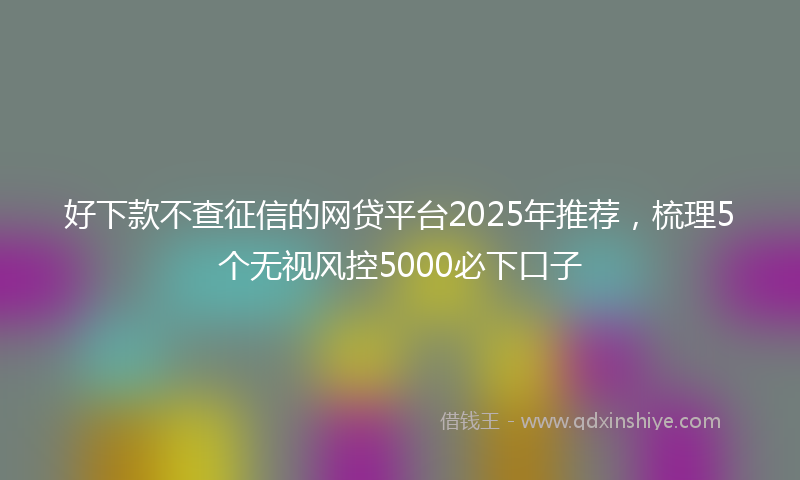 好下款不查征信的网贷平台2025年推荐，梳理5个无视风控5000必下口子