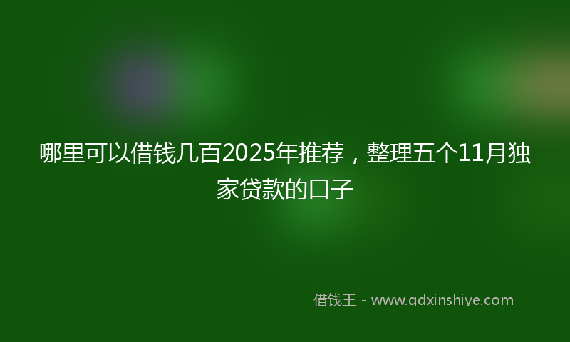 哪里可以借钱几百2025年推荐，整理五个11月独家贷款的口子