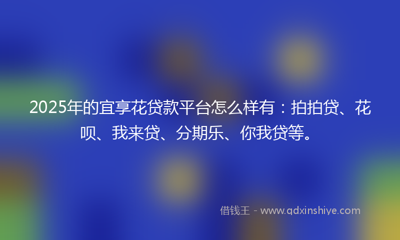 2025年的宜享花贷款平台怎么样有：拍拍贷、花呗、我来贷、分期乐、你我贷等。