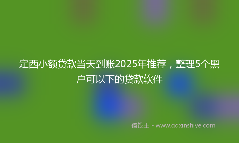 定西小额贷款当天到账2025年推荐，整理5个黑户可以下的贷款软件