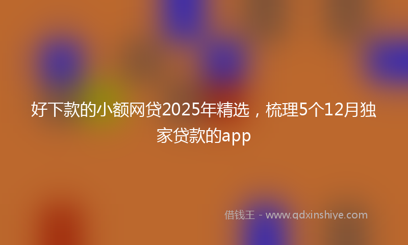 好下款的小额网贷2025年精选，梳理5个12月独家贷款的app