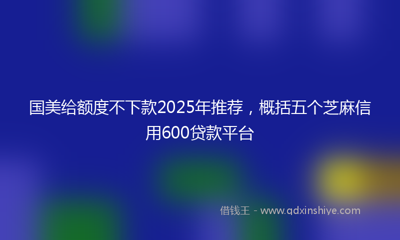 国美给额度不下款2025年推荐，概括五个芝麻信用600贷款平台