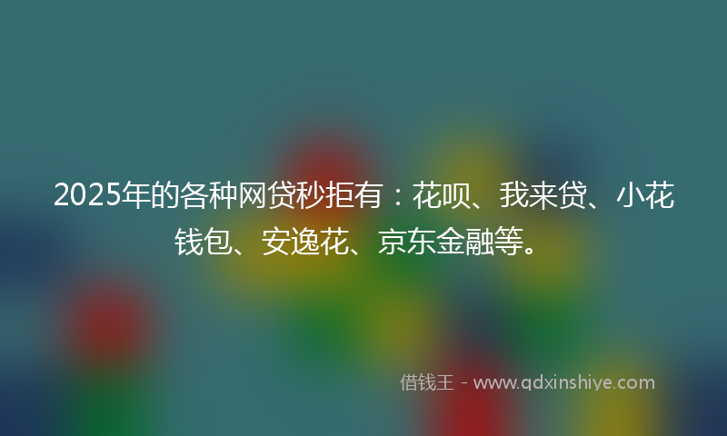 2025年的各种网贷秒拒有：花呗、我来贷、小花钱包、安逸花、京东金融等。