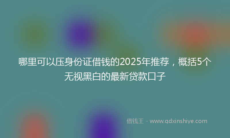 哪里可以压身份证借钱的2025年推荐，概括5个无视黑白的最新贷款口子