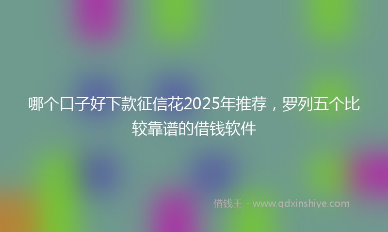 哪个口子好下款征信花2025年推荐，罗列五个比较靠谱的借钱软件