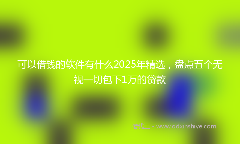 可以借钱的软件有什么2025年精选，盘点五个无视一切包下1万的贷款