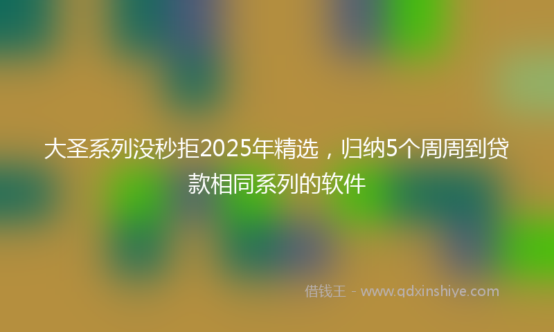 大圣系列没秒拒2025年精选，归纳5个周周到贷款相同系列的软件