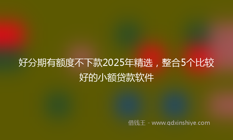 好分期有额度不下款2025年精选，整合5个比较好的小额贷款软件