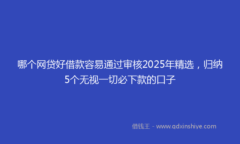 哪个网贷好借款容易通过审核2025年精选，归纳5个无视一切必下款的口子