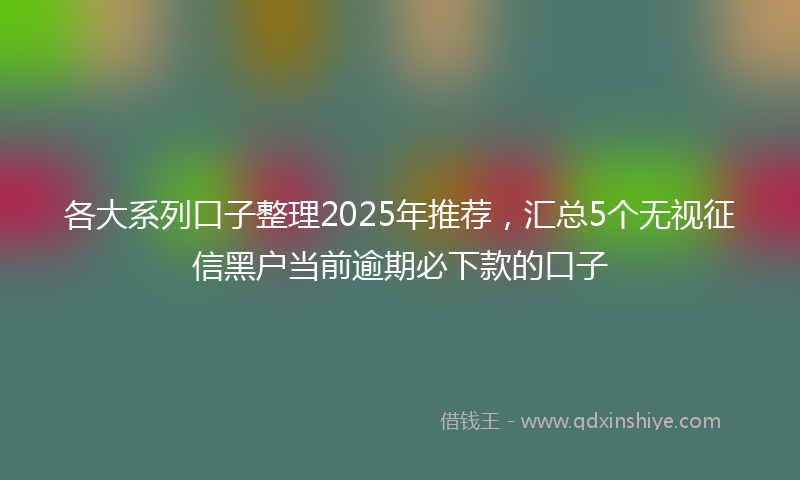 各大系列口子整理2025年推荐，汇总5个无视征信黑户当前逾期必下款的口子