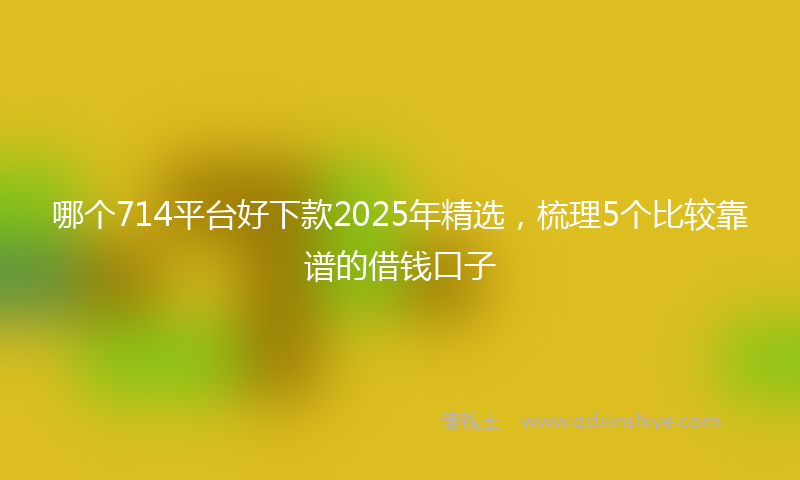 哪个714平台好下款2025年精选，梳理5个比较靠谱的借钱口子