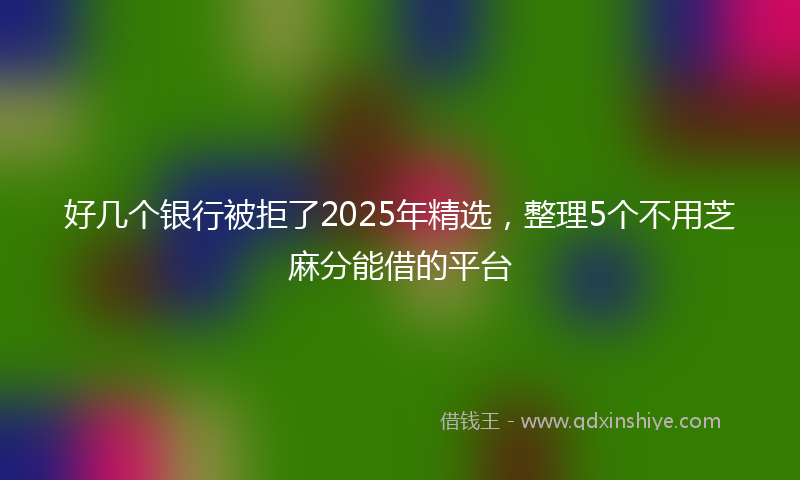 好几个银行被拒了2025年精选，整理5个不用芝麻分能借的平台