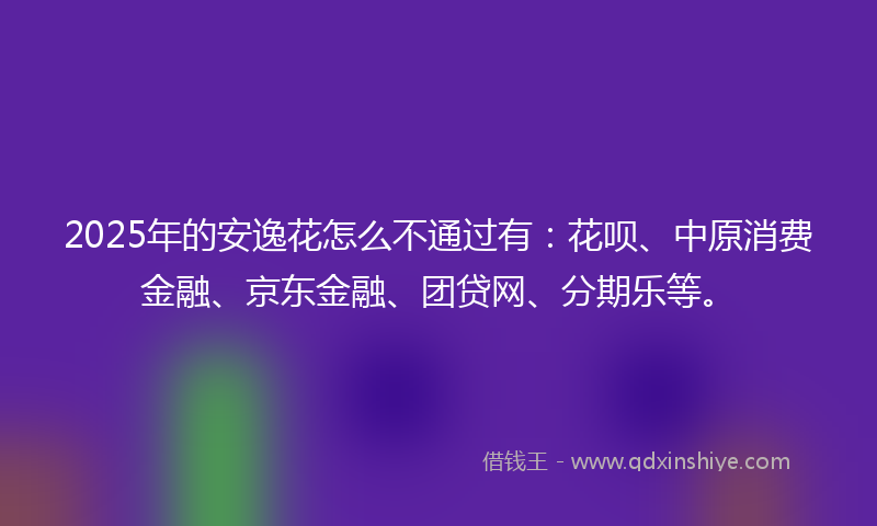 2025年的安逸花怎么不通过有：花呗、中原消费金融、京东金融、团贷网、分期乐等。