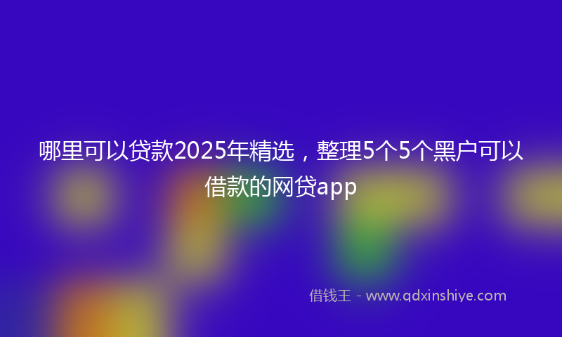 哪里可以贷款2025年精选，整理5个5个黑户可以借款的网贷app