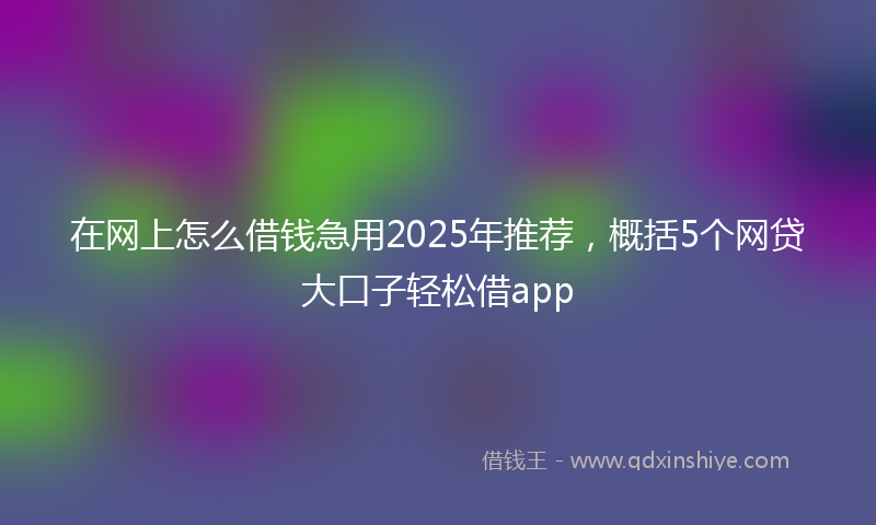 在网上怎么借钱急用2025年推荐，概括5个网贷大口子轻松借app