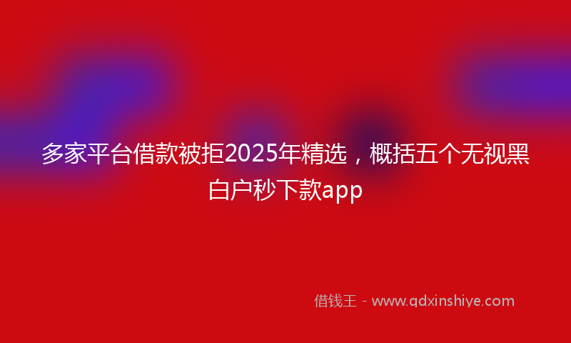 多家平台借款被拒2025年精选，概括五个无视黑白户秒下款app