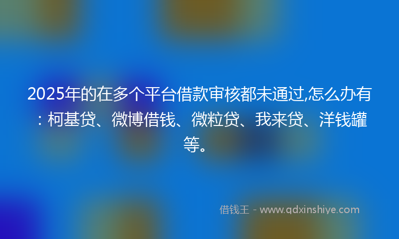2025年的在多个平台借款审核都未通过,怎么办有：柯基贷、微博借钱、微粒贷、我来贷、洋钱罐等。