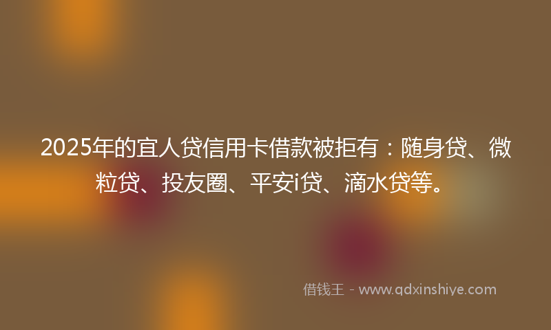 2025年的宜人贷信用卡借款被拒有：随身贷、微粒贷、投友圈、平安i贷、滴水贷等。