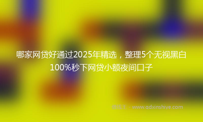 哪家网贷好通过2025年精选，整理5个无视黑白100%秒下网贷小额夜间口子
