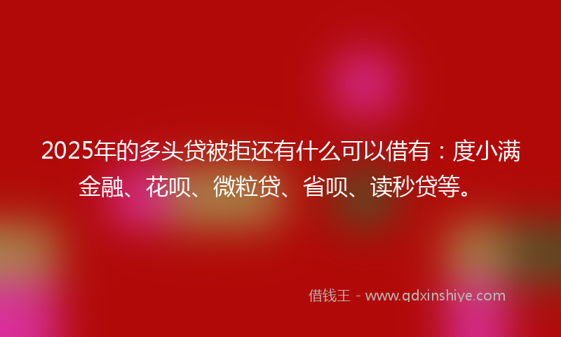 2025年的多头贷被拒还有什么可以借有：度小满金融、花呗、微粒贷、省呗、读秒贷等。