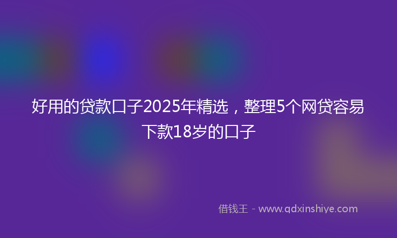 好用的贷款口子2025年精选，整理5个网贷容易下款18岁的口子