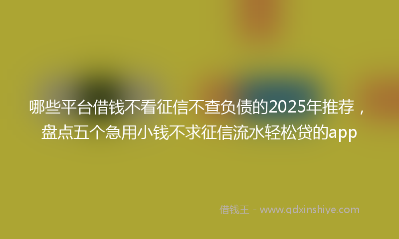 哪些平台借钱不看征信不查负债的2025年推荐，盘点五个急用小钱不求征信流水轻松贷的app