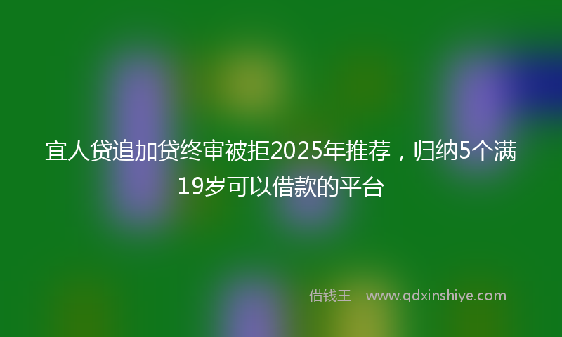 宜人贷追加贷终审被拒2025年推荐，归纳5个满19岁可以借款的平台