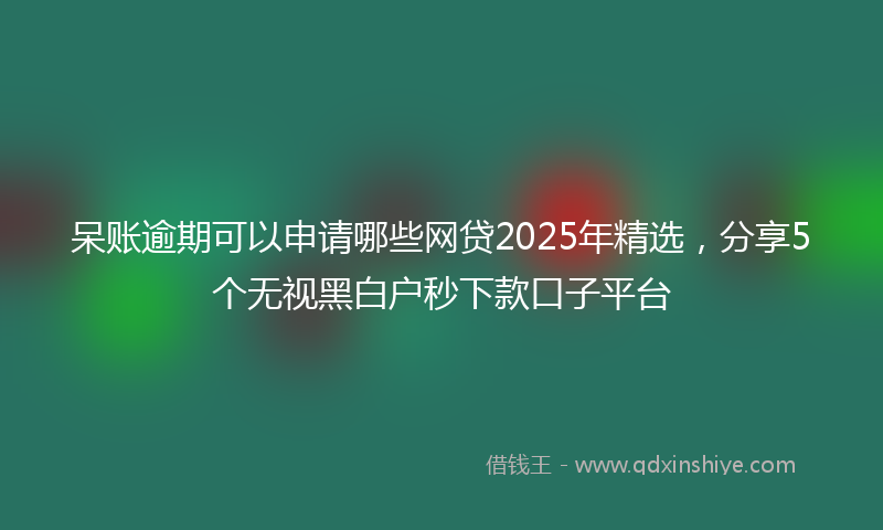 呆账逾期可以申请哪些网贷2025年精选，分享5个无视黑白户秒下款口子平台