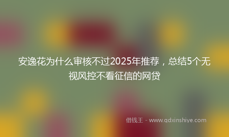 安逸花为什么审核不过2025年推荐，总结5个无视风控不看征信的网贷
