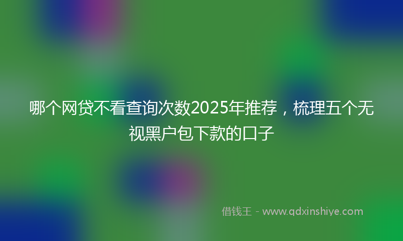 哪个网贷不看查询次数2025年推荐，梳理五个无视黑户包下款的口子