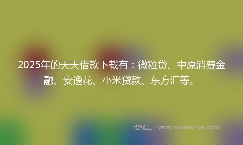 2025年的天天借款下载有：微粒贷、中原消费金融、安逸花、小米贷款、东方汇等。