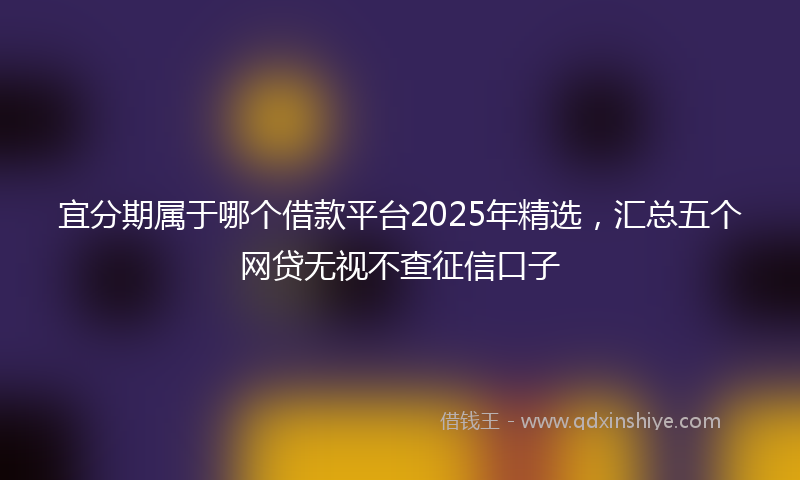 宜分期属于哪个借款平台2025年精选，汇总五个网贷无视不查征信口子