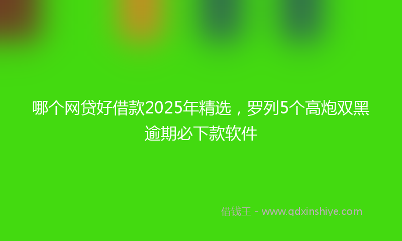 哪个网贷好借款2025年精选，罗列5个高炮双黑逾期必下款软件