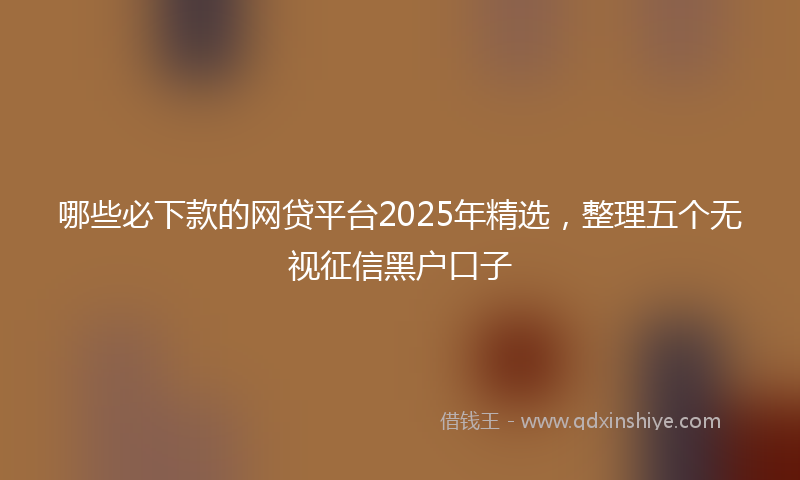哪些必下款的网贷平台2025年精选，整理五个无视征信黑户口子
