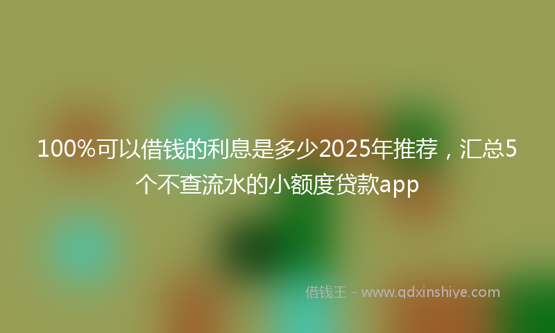100%可以借钱的利息是多少2025年推荐，汇总5个不查流水的小额度贷款app
