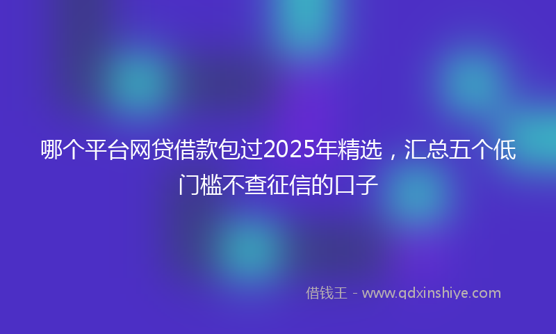 哪个平台网贷借款包过2025年精选，汇总五个低门槛不查征信的口子