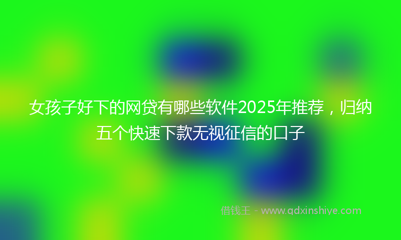女孩子好下的网贷有哪些软件2025年推荐，归纳五个快速下款无视征信的口子