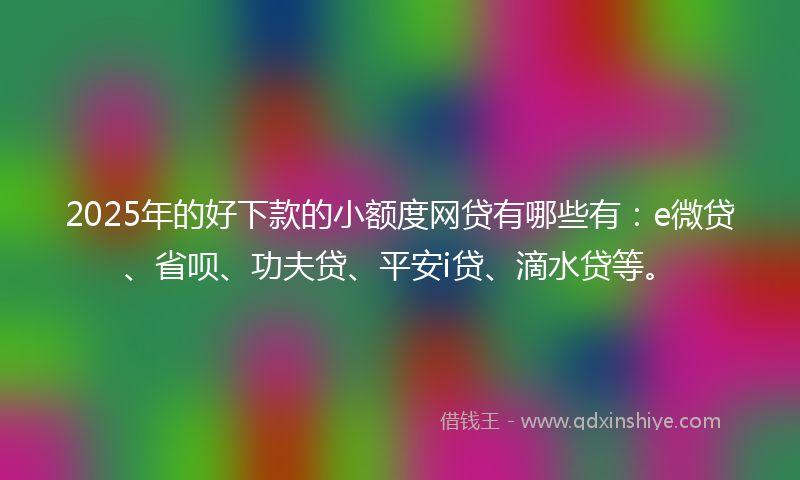 2025年的好下款的小额度网贷有哪些有：e微贷、省呗、功夫贷、平安i贷、滴水贷等。