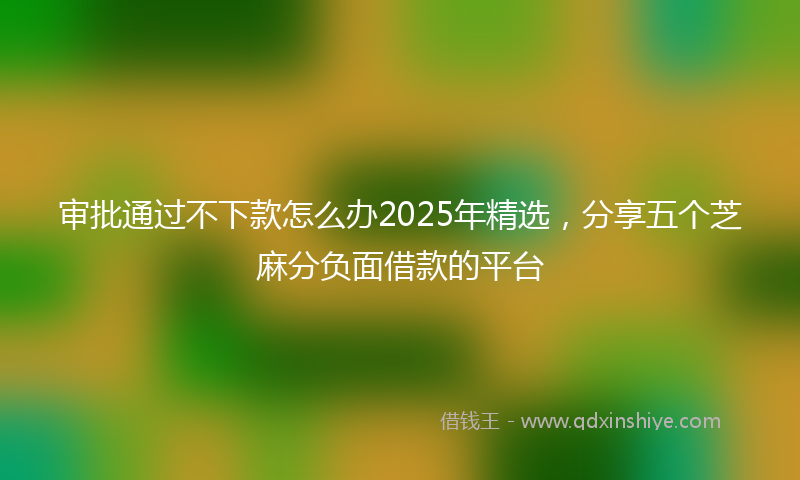 审批通过不下款怎么办2025年精选，分享五个芝麻分负面借款的平台