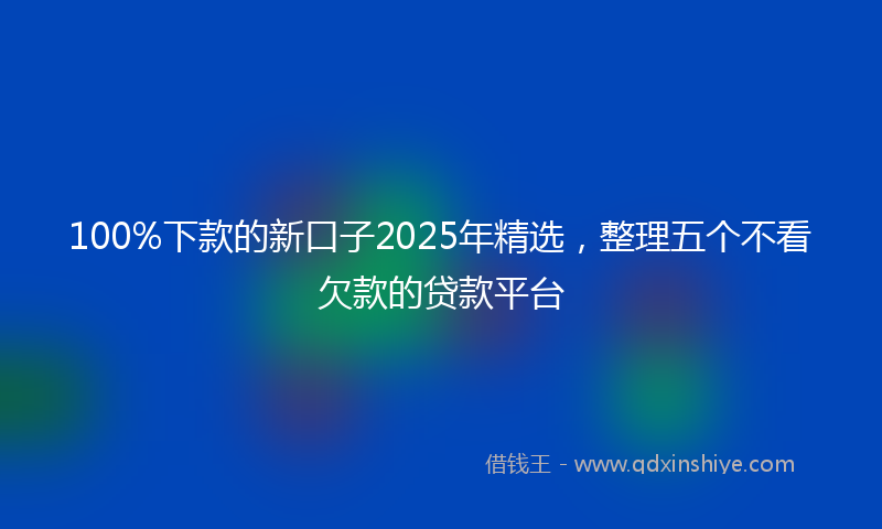 100%下款的新口子2025年精选，整理五个不看欠款的贷款平台