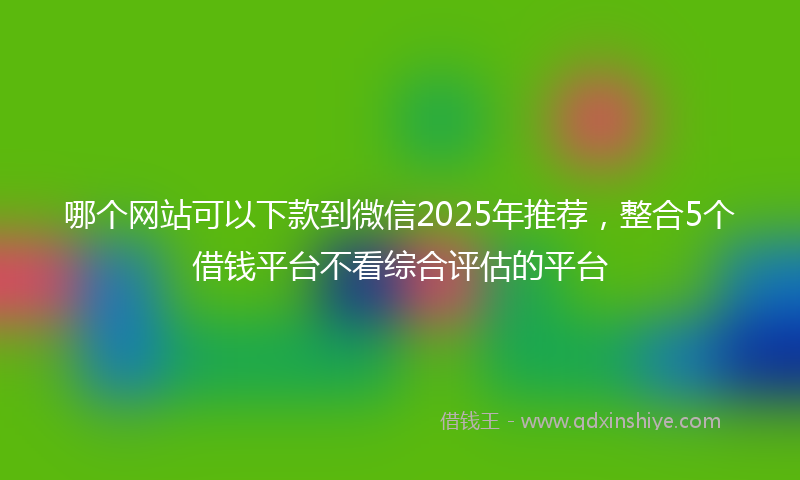 哪个网站可以下款到微信2025年推荐，整合5个借钱平台不看综合评估的平台