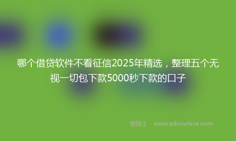 哪个借贷软件不看征信2025年精选，整理五个无视一切包下款5000秒下款的口子