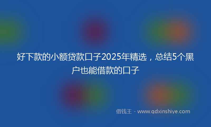 好下款的小额贷款口子2025年精选，总结5个黑户也能借款的口子