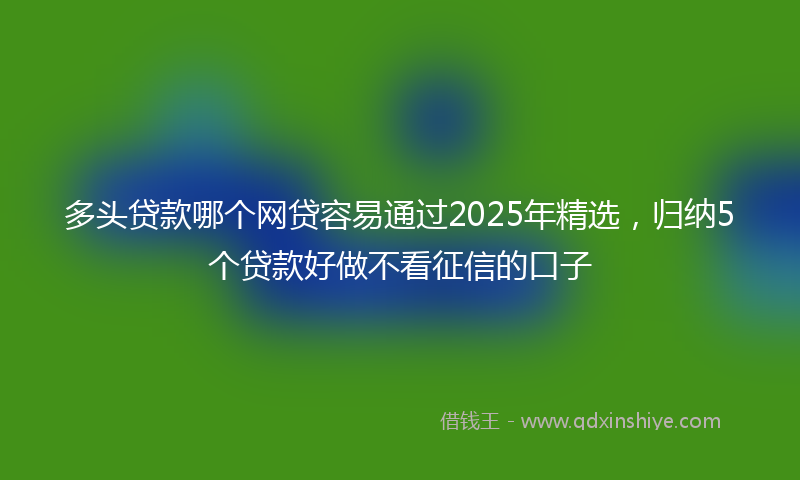 多头贷款哪个网贷容易通过2025年精选，归纳5个贷款好做不看征信的口子