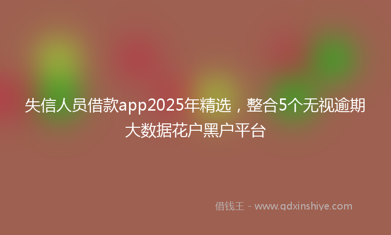 失信人员借款app2025年精选，整合5个无视逾期大数据花户黑户平台
