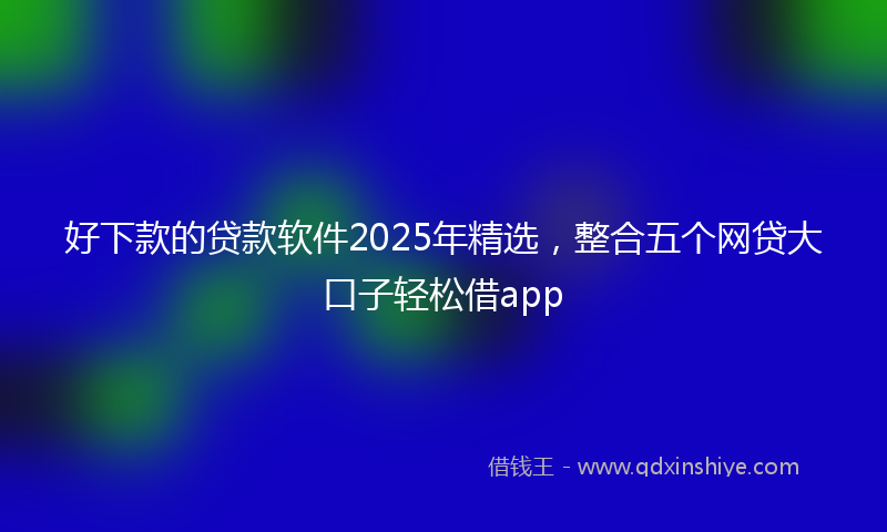 好下款的贷款软件2025年精选，整合五个网贷大口子轻松借app