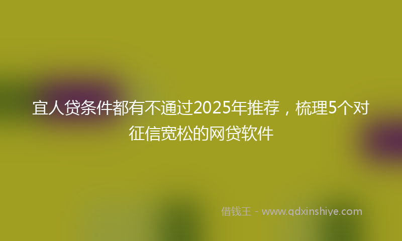 宜人贷条件都有不通过2025年推荐，梳理5个对征信宽松的网贷软件